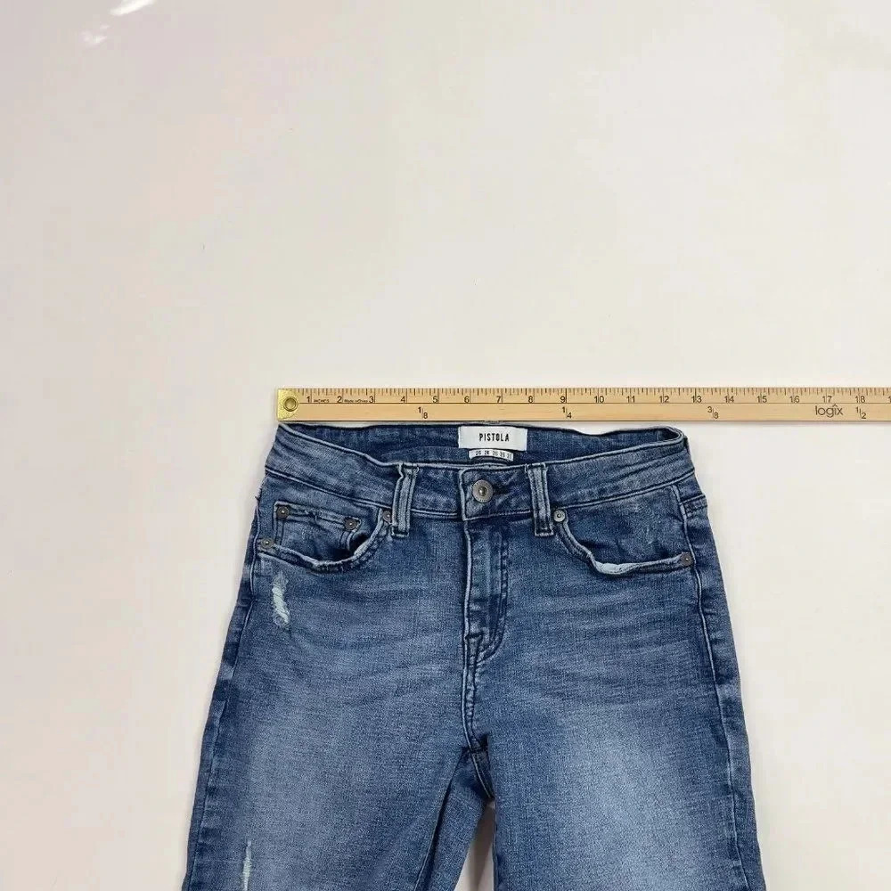 PISTOLA Women’s Arielle Skinny Jeans Scissor Cut Raw Hem Light Wash deni… - Picture 9 of 13